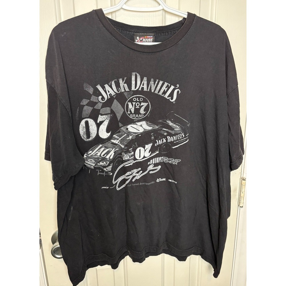 Jack Daniels Racing Shirt NASCAR Y2K VTG Black  2XL Men's 07 Chase Authentic Tag